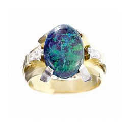 Nouveau Black Opal Diamond Man's Ring | Amazing 7.5 CT TW Black Opal