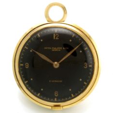 Fine and Rare Patek Philippe Pocket Watch Sold By E. Gubelin | 18K Special Order Black Dial Patek