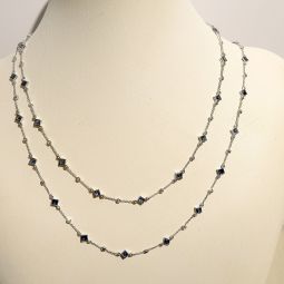 LIVELY BLUE SAPPHIRE AND DIAMOND NECKLACE