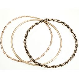 THREE UNMARKED SILVER BANGLE BRACELETS