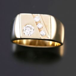 CONTEMPORARY CHANNEL SET DIAMOND RING | 14K YELLOW GOLD, SIZE 6.5