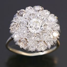 ANTIQUE DIAMOND BOMBE STYLE COCKTAIL RING | SIZE 8.5