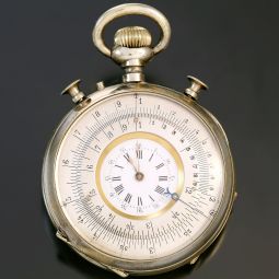 SCARCE MEYRAT & PERDRIZET SLIDE RULER POCKET WATCH CA1890