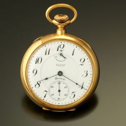 14K Gold 50mm Oversized Waltham Pocket Watch with Original Premier Maximus Box SOLD