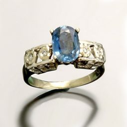 BLUE SAPPHIRE DIAMOND ENGAGEMENT RING | 2 CTW, 14K WHITE GOLD SIZE 7.5