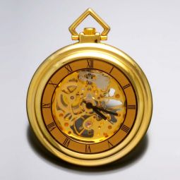 UNSIGNED 17 JEWEL SKELETONIZED POCKET WATCH