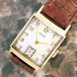 VINTAGE ELGIN DRESS WATCH CA1942 | GOLD FILLED RECTANGLE CASE