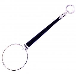 Nouveau Platinum Black Enamel Magnifier Glass for Necklace with Diamonds Diamond C. 1905