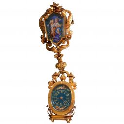 Exciting 18K Ladies Enameled Chatelaine & Enameled Dial Pocket Watch in Superb Condition