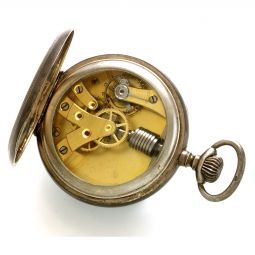 Rare Unused Silver Grasset Helical Mainspring Pocket Watch