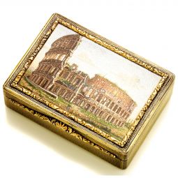 Rare Micro Mosaic British Silver & Gold Snuff Box From The 18th Century-SOLD