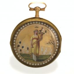 18K Rose Gold Pair Case Verge Fusee Ls. Duchene et Compagnie Pocket Watch