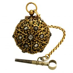 Early 18K Gold Diamond & Enamel Ladies George Graham Pocket Watch